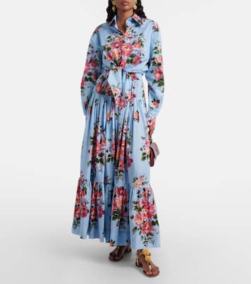 Floral cropped cotton shirt | Dolce&Gabbana