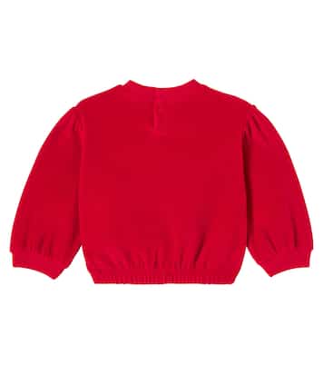 Baby logo cotton-blend velvet sweatshirt | Gucci Kids