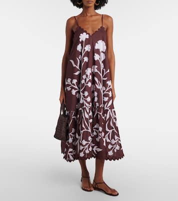 Scalloped cotton midi dress | Juliet Dunn