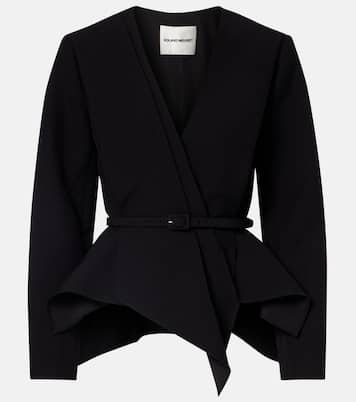 Asymmetric draped crêpe blazer | Roland Mouret