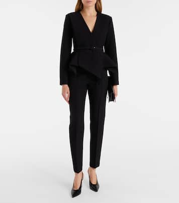 Asymmetric draped crêpe blazer | Roland Mouret