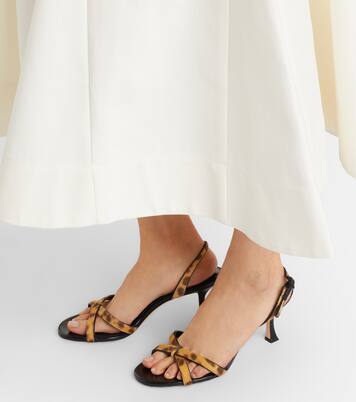 Elsy 70 calf hair-trimmed leather sandals | Jimmy Choo