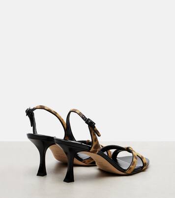 Elsy 70 calf hair-trimmed leather sandals | Jimmy Choo