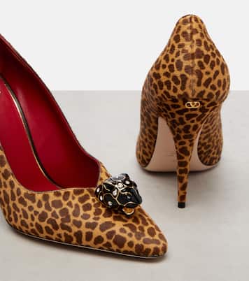 Pumps Pas De Chat in cavallino con stampa | Valentino Garavani