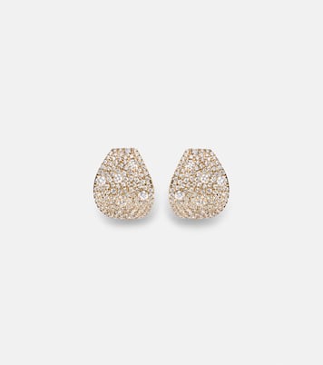 Keepsake 14kt gold huggie earrings with diamonds | Stone and Strand