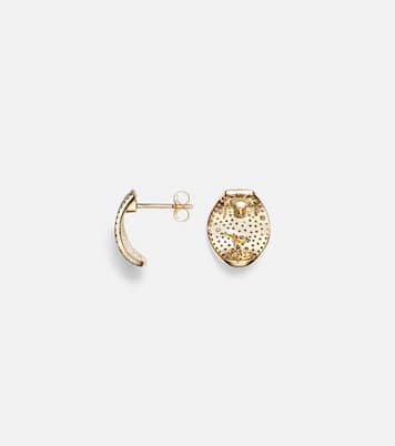 Keepsake 14kt gold huggie earrings with diamonds | Stone and Strand