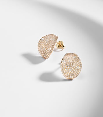 Keepsake 14kt gold huggie earrings with diamonds | Stone and Strand