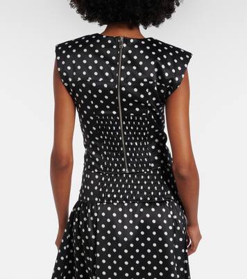Polka-dot satin corset top | Ganni