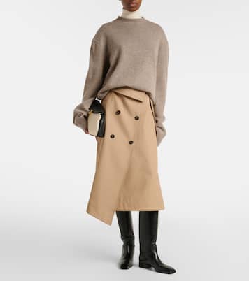 Asymmetric cotton canvas midi skirt | Róhe