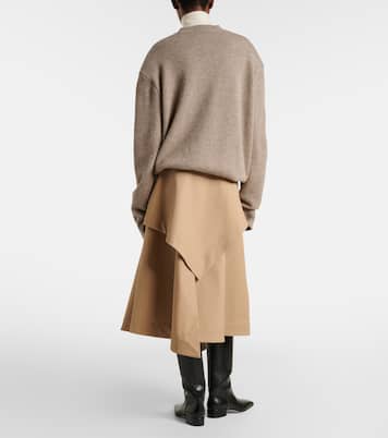 Asymmetric cotton canvas midi skirt | Róhe