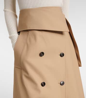 Asymmetric cotton canvas midi skirt | Róhe