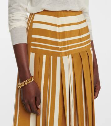 Falda midi Swanson de crepé a rayas | Joseph