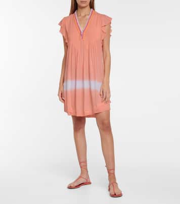 Vestido corto Sasha con tie-dye y flecos | Poupette St Barth