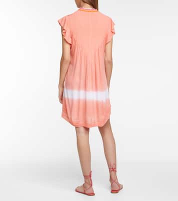 Vestido corto Sasha con tie-dye y flecos | Poupette St Barth