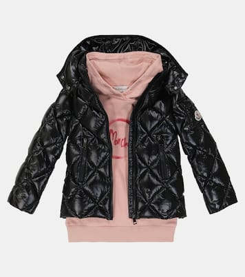 Abito felpa in jersey di cotone con logo | Moncler Enfant