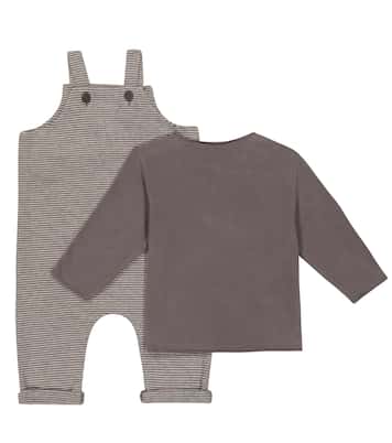Set de peto y camiseta en mezcla de algodón | Il Gufo