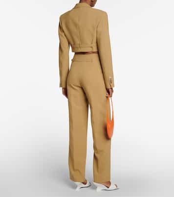 Blazer raccourci Interlock en laine mélangée | Dion Lee