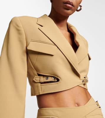 Blazer raccourci Interlock en laine mélangée | Dion Lee