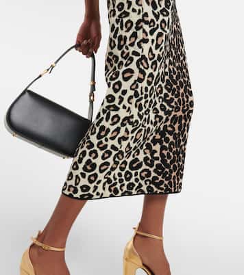 Robe midi en jacquard à motif léopard | Valentino