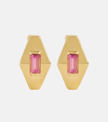 Deco Rombo Mini 9kt gold earrings with tourmaline | Aliita