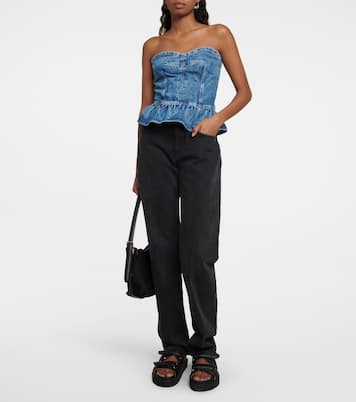 Top Solizinia in denim con volant | Marant Etoile