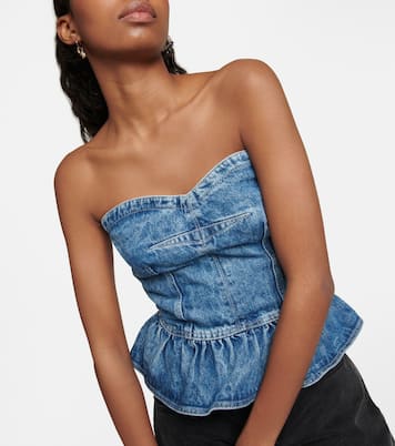 Top Solizinia in denim con volant | Marant Etoile