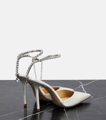 Pumps Saeda 100 in raso con cristalli | Jimmy Choo