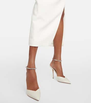 Pumps Saeda 100 in raso con cristalli | Jimmy Choo