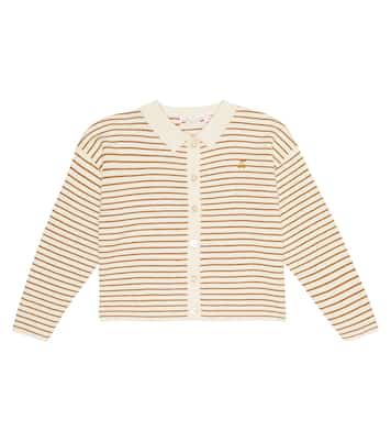 Cardigan rayé en laine et coton | Bonpoint