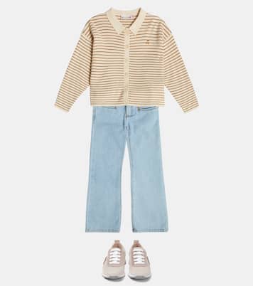 Cardigan rayé en laine et coton | Bonpoint