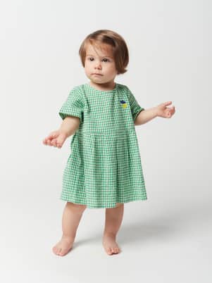 Baby Vichy checked cotton and linen dress | Bobo Choses