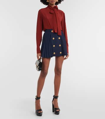 Mini-jupe en laine vierge | Balmain
