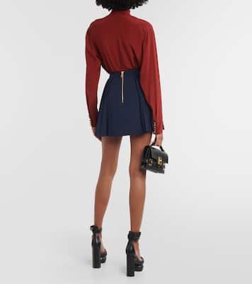 Mini-jupe en laine vierge | Balmain