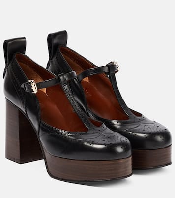 Salones Aria de piel con plataforma | See By Chloé