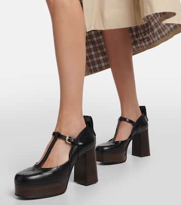Salones Aria de piel con plataforma | See By Chloé