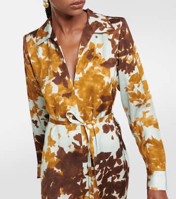 Robe midi Dellas imprimée en satin | Dries Van Noten