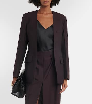 Herringbone chalk stripe midi skirt | Victoria Beckham