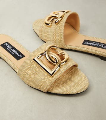 Logo raffia slides | Dolce&Gabbana