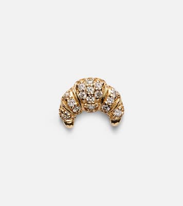Boucles d'oreille unique Croissant Small en or 14 ct et diamants | Sydney Evan