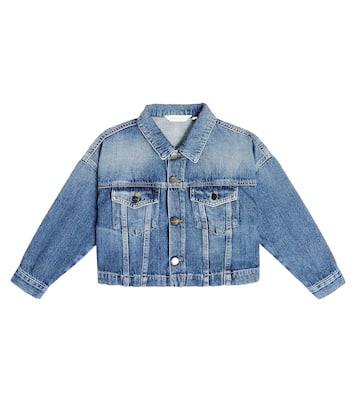 Chaqueta cropped de denim con logo | Palm Angels Kids