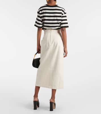 High-rise denim maxi skirt  | Patou