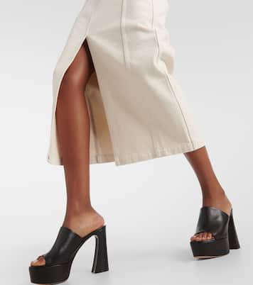 High-rise denim maxi skirt  | Patou