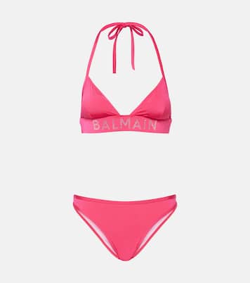 Bikini con cristales y logo | Balmain