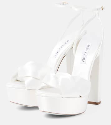 Sandales à plateforme de mariée Olie 140 en satin | Aquazzura