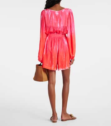 Shorts in seta con stampa | Anna Kosturova