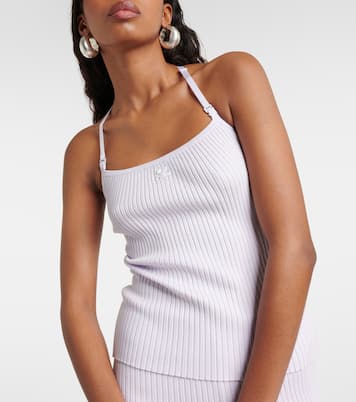 Top in maglia a coste con logo | Courrèges