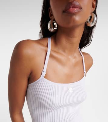 Top in maglia a coste con logo | Courrèges
