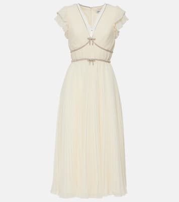 Crystal-embellished chiffon midi dress | Self-Portrait