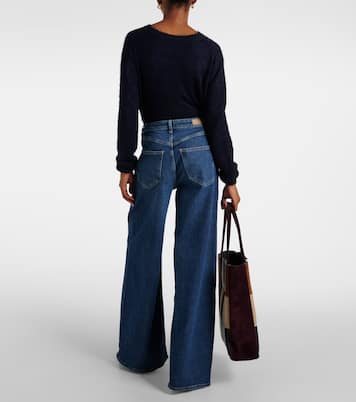 جينز بقصّة واسعة وخصر عالي | AG Jeans