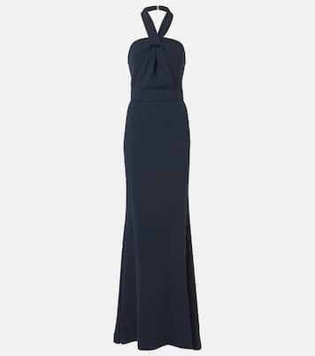 Abito lungo in cady con scollo all'americana | Elie Saab
